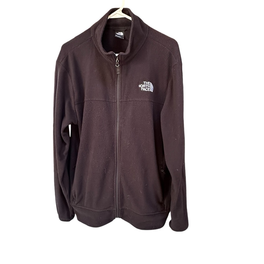 The North Face Men’s Black Fleece Jacket Full Zip Pockets Size L VGUC